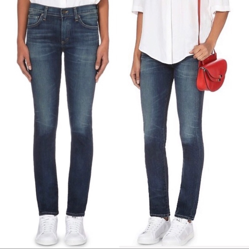 CoH • Agnes mid-rise slim straight jeans Euclid wash medium denim